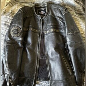 Harley-Davidson Men's Spencer Reflective Black Leather Jacket